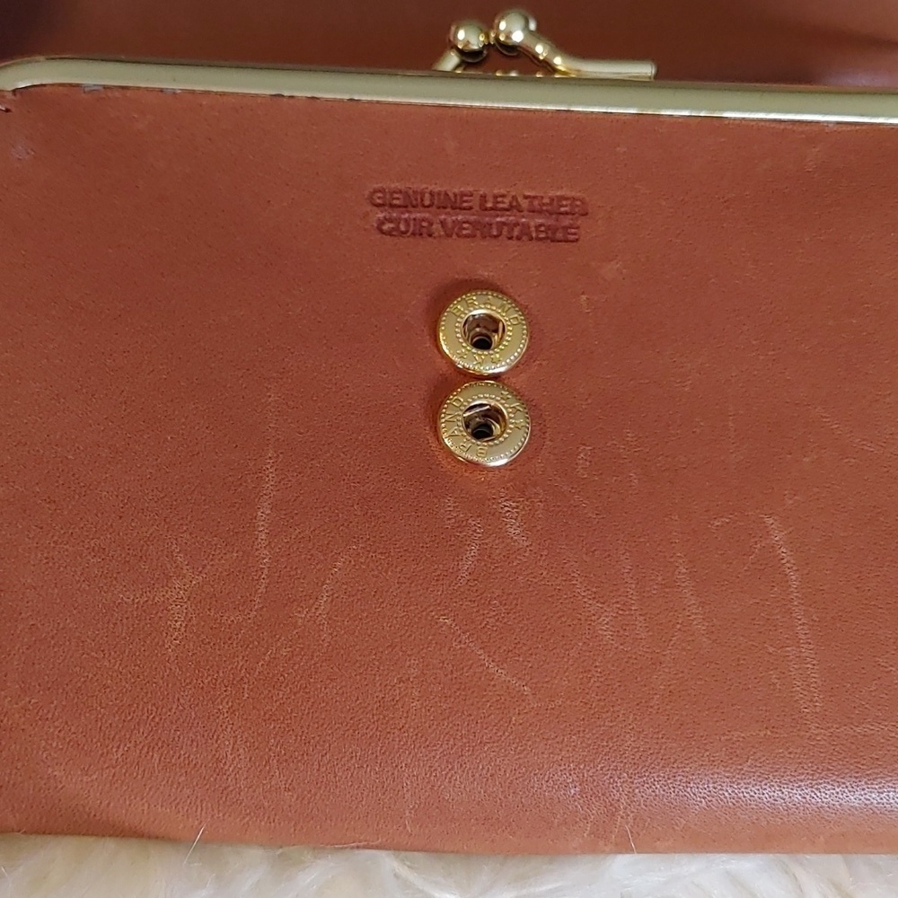 🌻Genuine Brown Leather Wallet with Detachable Crossbody Chain - Picture 3 of 11